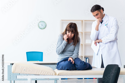 Mentally ill woman patient during doctor visit