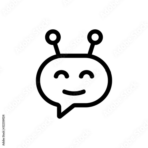 Chat bot icon vector. Thin line sign. Isolated contour symbol illustration