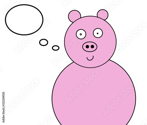 children's illustration, pink pig comic