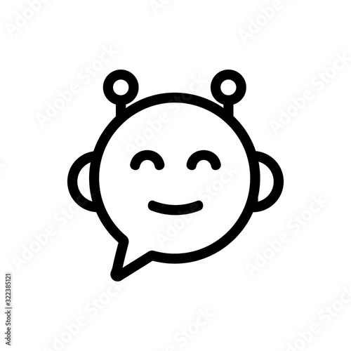 Chat bot icon vector. Thin line sign. Isolated contour symbol illustration