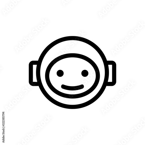 Chat bot icon vector. Thin line sign. Isolated contour symbol illustration