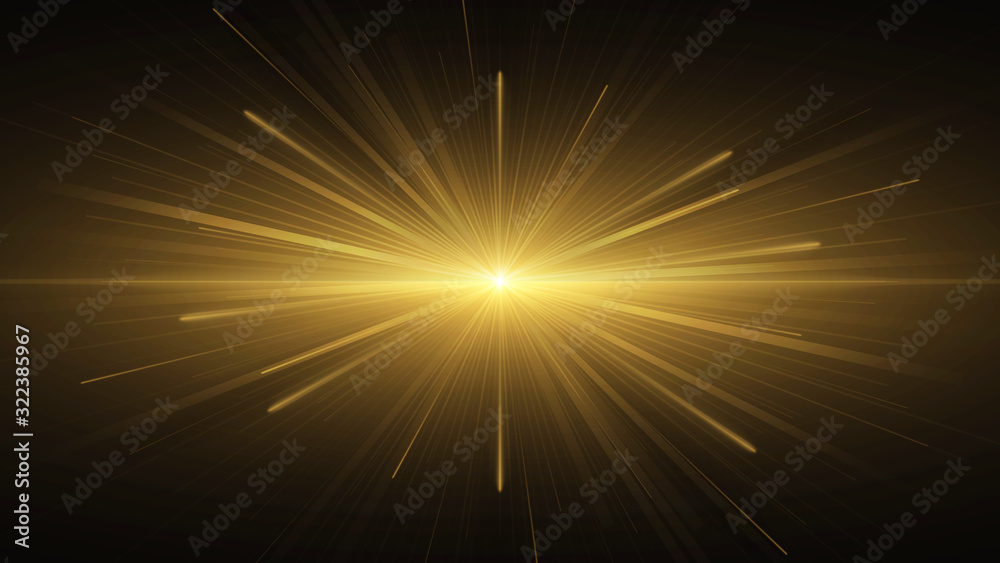 Light effect vector shining golden glare