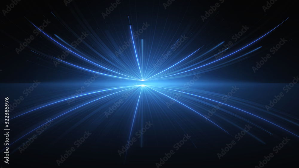 Light effect vector shining blue background
