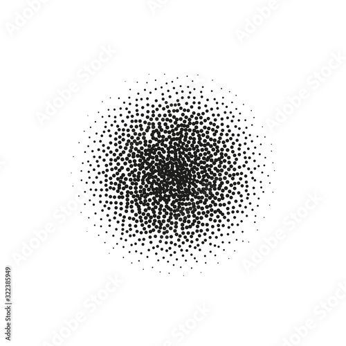 Circle, Abstract Radial Gradient, Fine Black Dots, Circle With Dots, photo