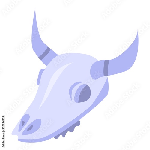 Cow skull icon. Isometric of cow skull vector icon for web design isolated on white background