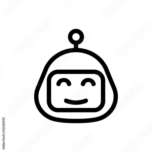 Chat bot icon vector. Thin line sign. Isolated contour symbol illustration