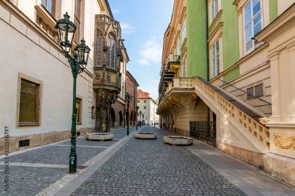 Prague old town narrow streets, Czech Republic