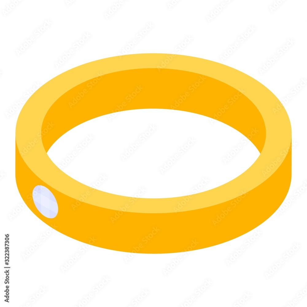 Married gold ring icon. Isometric of married gold ring vector icon for web design isolated on white background Married gold ring icon. Isometric of married gold ring vector icon for web design isolated on white background