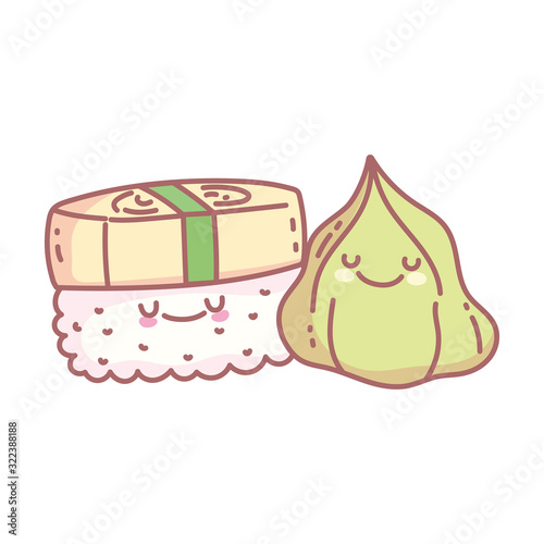 sushi rice and wasabi menu restaurant food cute
