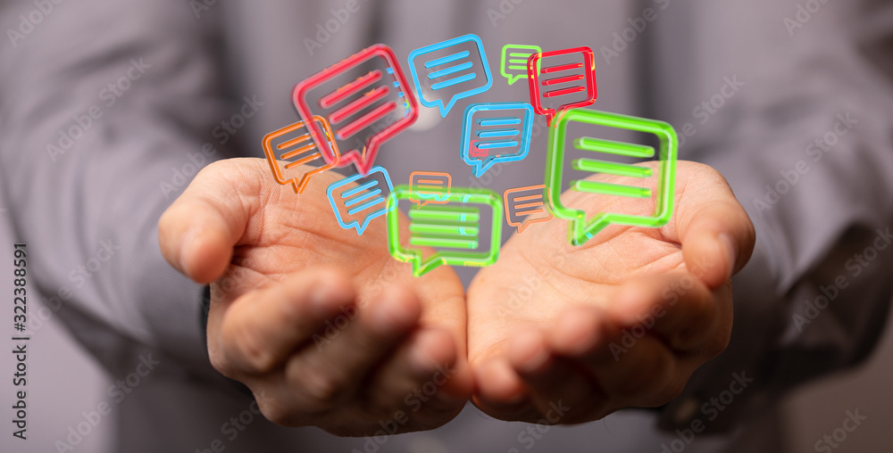 speech bubbles. People Chatting. Vector illustration of a communication concept, relating to feedback speech bubbles. People Chatting. Vector illustration of a communication concept, relating to feedback