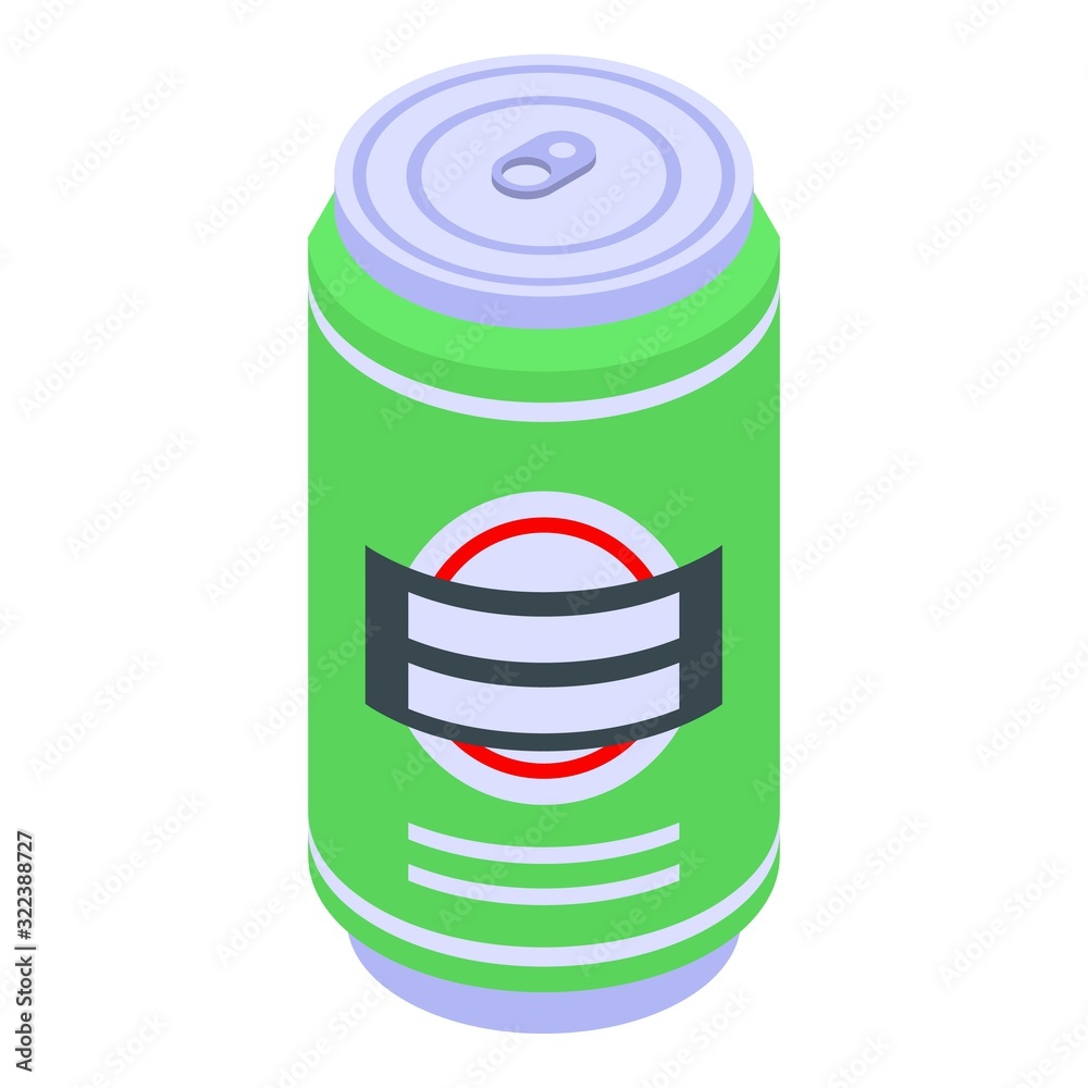 Beer tin can icon. Isometric of beer tin can vector icon for web design isolated on white background Beer tin can icon. Isometric of beer tin can vector icon for web design isolated on white background