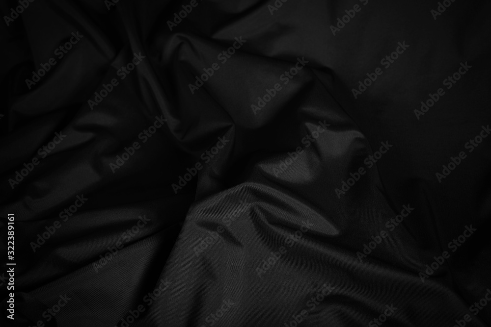 Black curtain background and texture