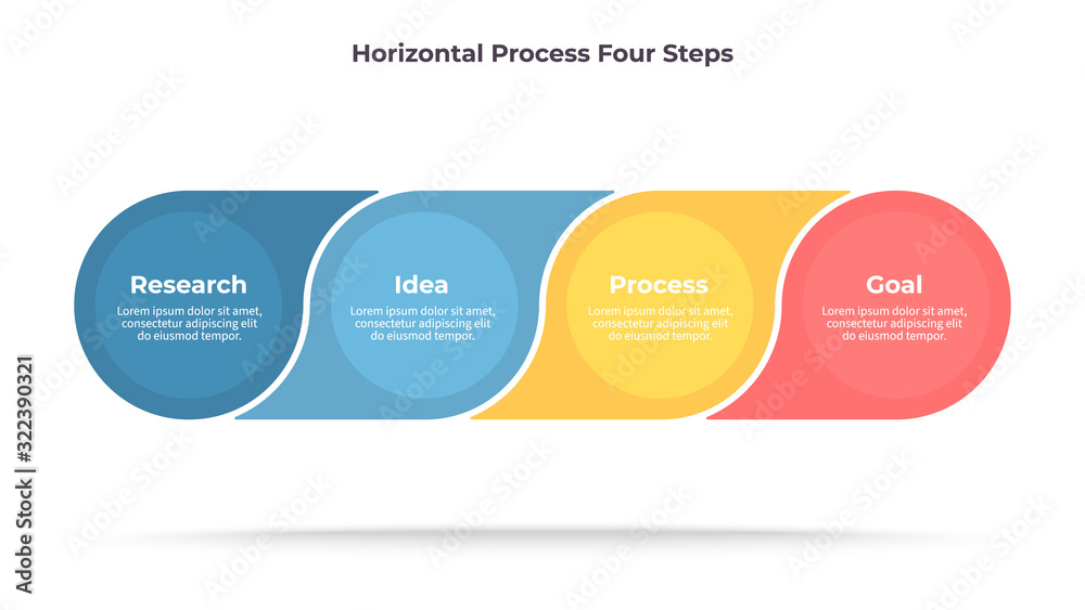 Business infographics. Timeline with 4 steps, options, circles. Vector template. Business infographics. Timeline with 4 steps, options, circles. Vector template.