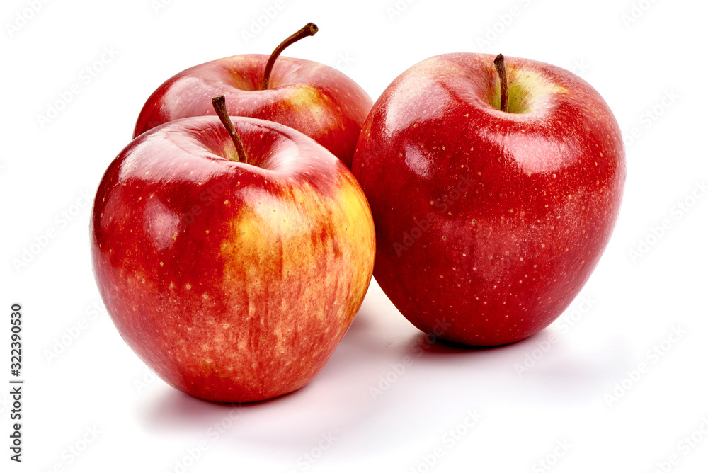 Red prince apples, isolated on white background Red prince apples, isolated on white background