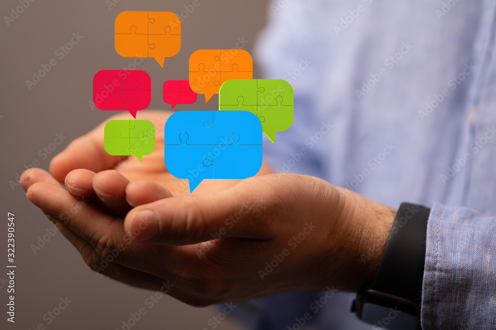 speech bubbles. People Chatting. 3d illustration of a communication concept, relating to feedback 3d speech bubbles. People Chatting. 3d illustration of a communication concept, relating to feedback 3d