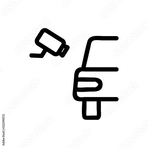 CCTV camera car icon vector. Thin line sign. Isolated contour symbol illustration