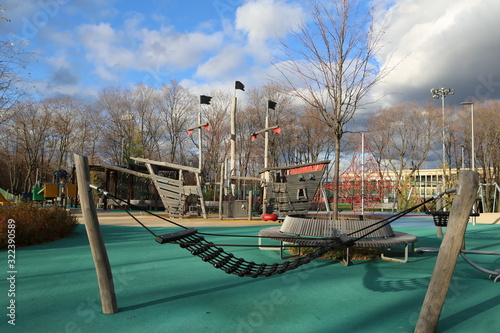 Unusual wooden playground 