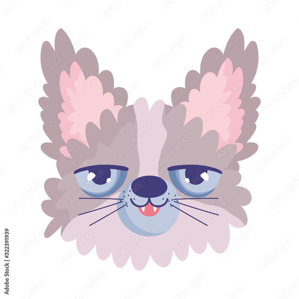 Fototapeta premium disheveled cat face cartoon character pets