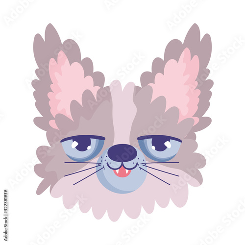 disheveled cat face cartoon character pets