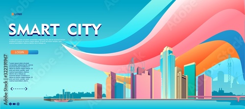 Conceptual horizontal banner homepage template