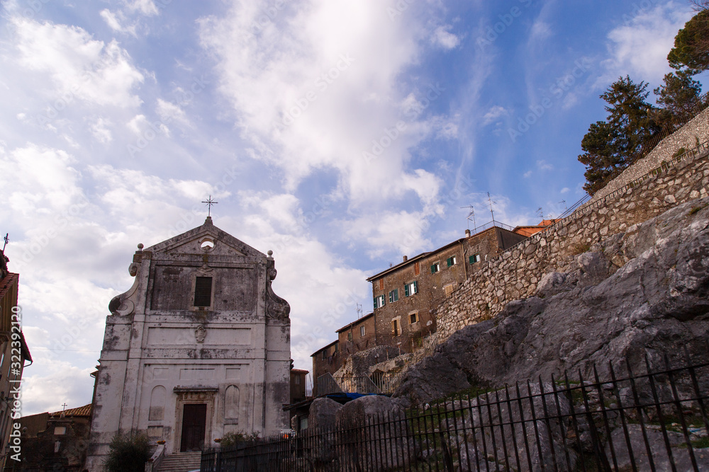 church of Sant'Antonio with ancient ruins next to it