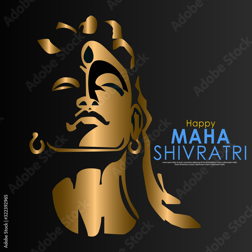 Greeting card for Maha Shivratri, a Hindu festival. Vector illustration.