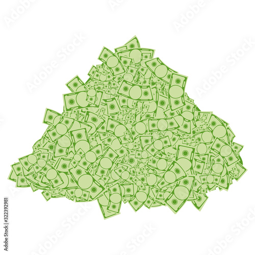 Pile of money. Symbol of wealth, success and good luck.