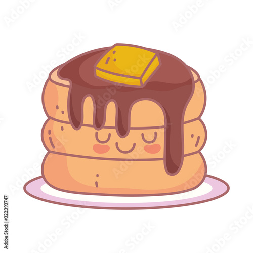 pancakes with butter and syrup restaurant cartoon food cute