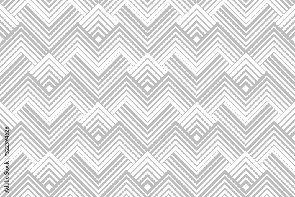 Abstract geometric pattern with stripes, lines. Seamless vector background. White and grey ornament. Simple lattice graphic design.