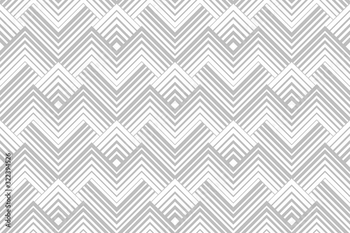 Abstract geometric pattern with stripes, lines. Seamless vector background. White and grey ornament. Simple lattice graphic design.