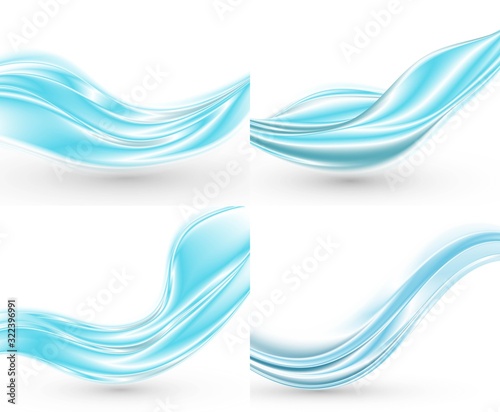 Bundle abstract blue waves backgrounds.