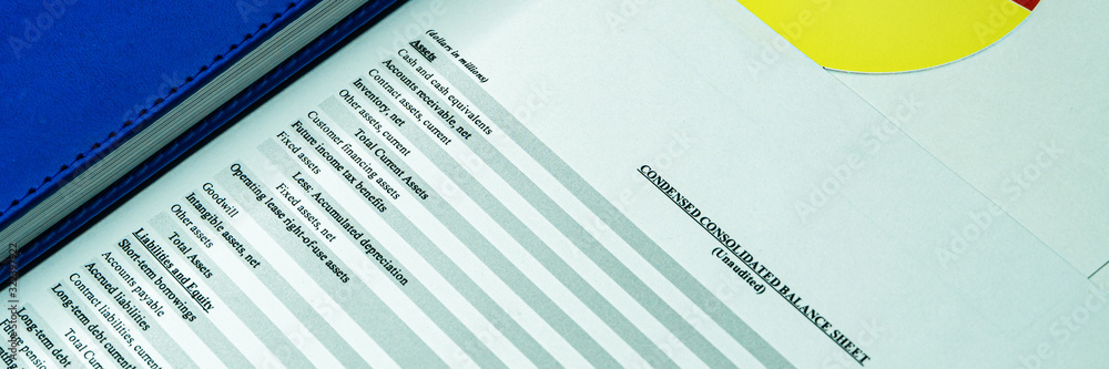 Obraz premium Financial business planning, Balance the investment portfolio. Business plan, panoramic banner.