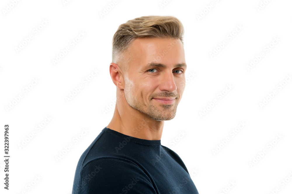 Handsome and attractive. Handsome man isolated on white. Caucasian guy with handsome unshaven face. Mens grooming. Hair and skin care. Haircare cosmetics. Skincare products. Handsome and well groomed Handsome and attractive. Handsome man isolated on white. Caucasian guy with handsome unshaven face. Mens grooming. Hair and skin care. Haircare cosmetics. Skincare products. Handsome and well groomed
