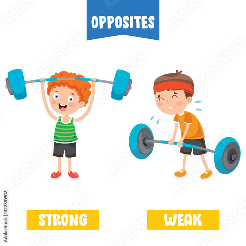 Opposite Adjectives With Cartoon Drawings
