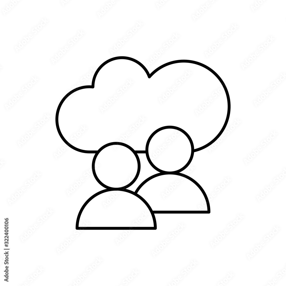 Cloud computing, users, SEO icon. Simple line, outline vector elements of commerce icons for ui and ux, website or mobile application Cloud computing, users, SEO icon. Simple line, outline vector elements of commerce icons for ui and ux, website or mobile application
