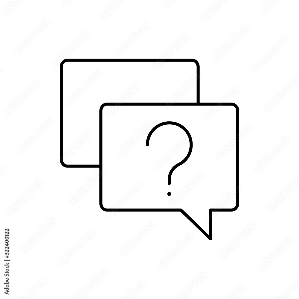 Chat, question mark, SEO icon. Simple line, outline vector elements of commerce icons for ui and ux, website or mobile application Chat, question mark, SEO icon. Simple line, outline vector elements of commerce icons for ui and ux, website or mobile application