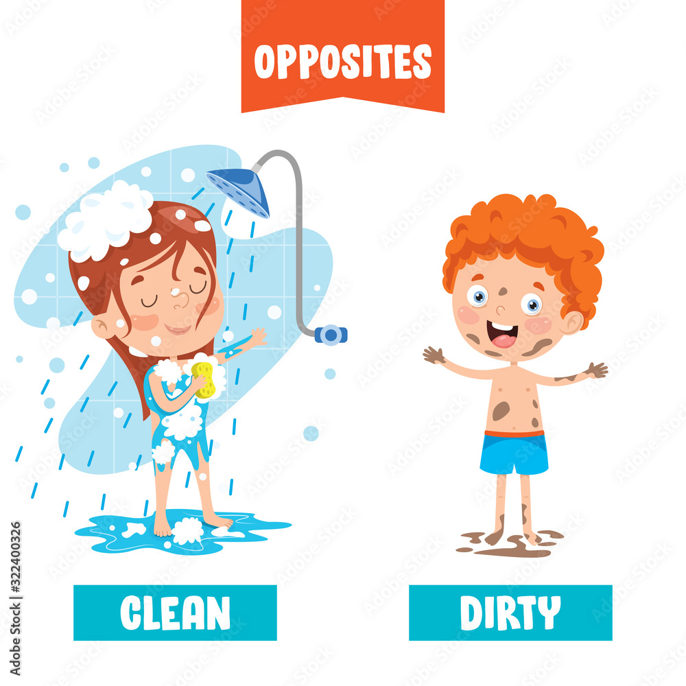 Opposite Adjectives With Cartoon Drawings Opposite Adjectives With Cartoon Drawings