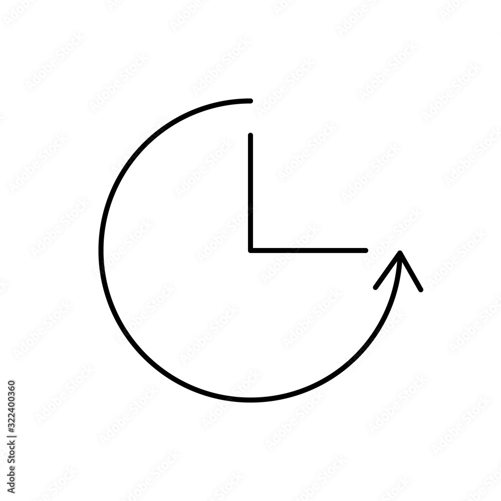 Clock, arrow, SEO icon. Simple line, outline vector elements of commerce icons for ui and ux, website or mobile application Clock, arrow, SEO icon. Simple line, outline vector elements of commerce icons for ui and ux, website or mobile application