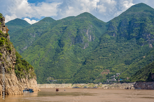 Cargo and passenger ships on Yangtze river photo