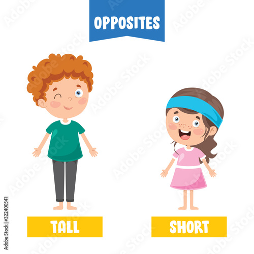 Opposite Adjectives With Cartoon Drawings