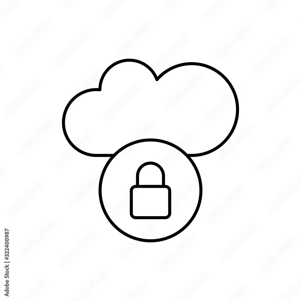 Cloud computing, lock, SEO icon. Simple line, outline vector elements of commerce icons for ui and ux, website or mobile application Cloud computing, lock, SEO icon. Simple line, outline vector elements of commerce icons for ui and ux, website or mobile application