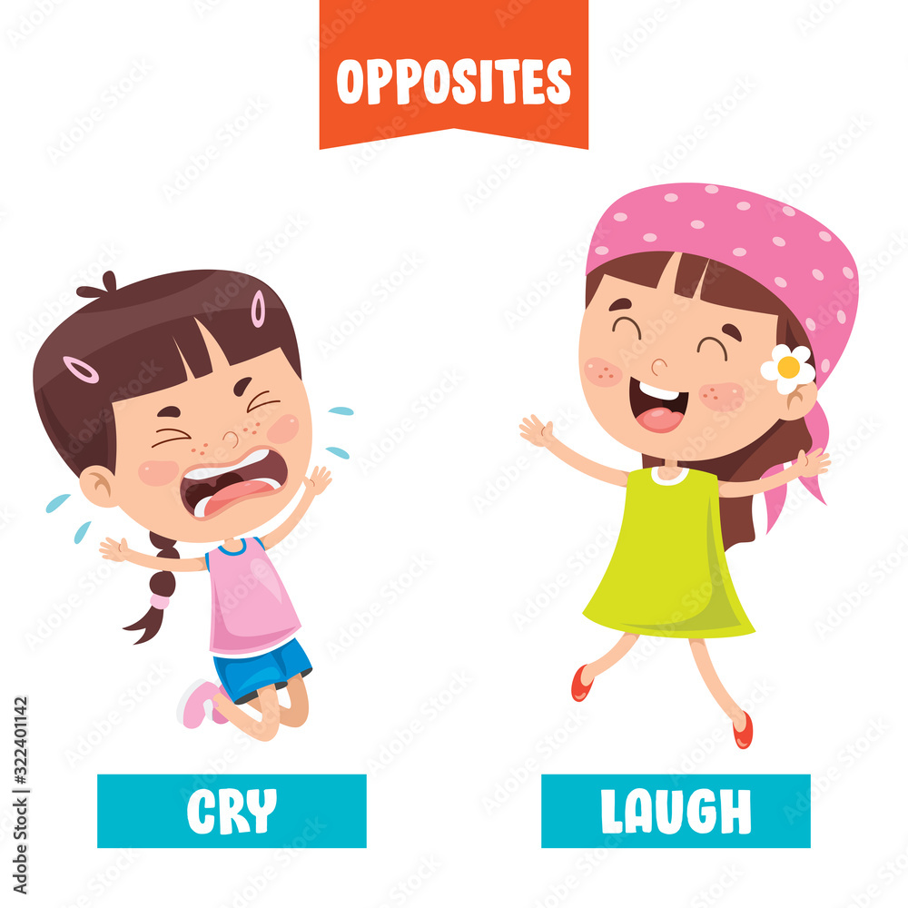 Opposite Adjectives With Cartoon Drawings