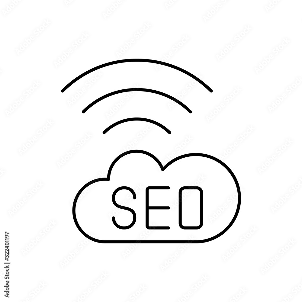 SEO, cloud, wifi icon. Simple line, outline vector elements of commerce icons for ui and ux, website or mobile application SEO, cloud, wifi icon. Simple line, outline vector elements of commerce icons for ui and ux, website or mobile application
