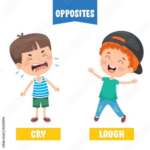 Opposite Adjectives With Cartoon Drawings