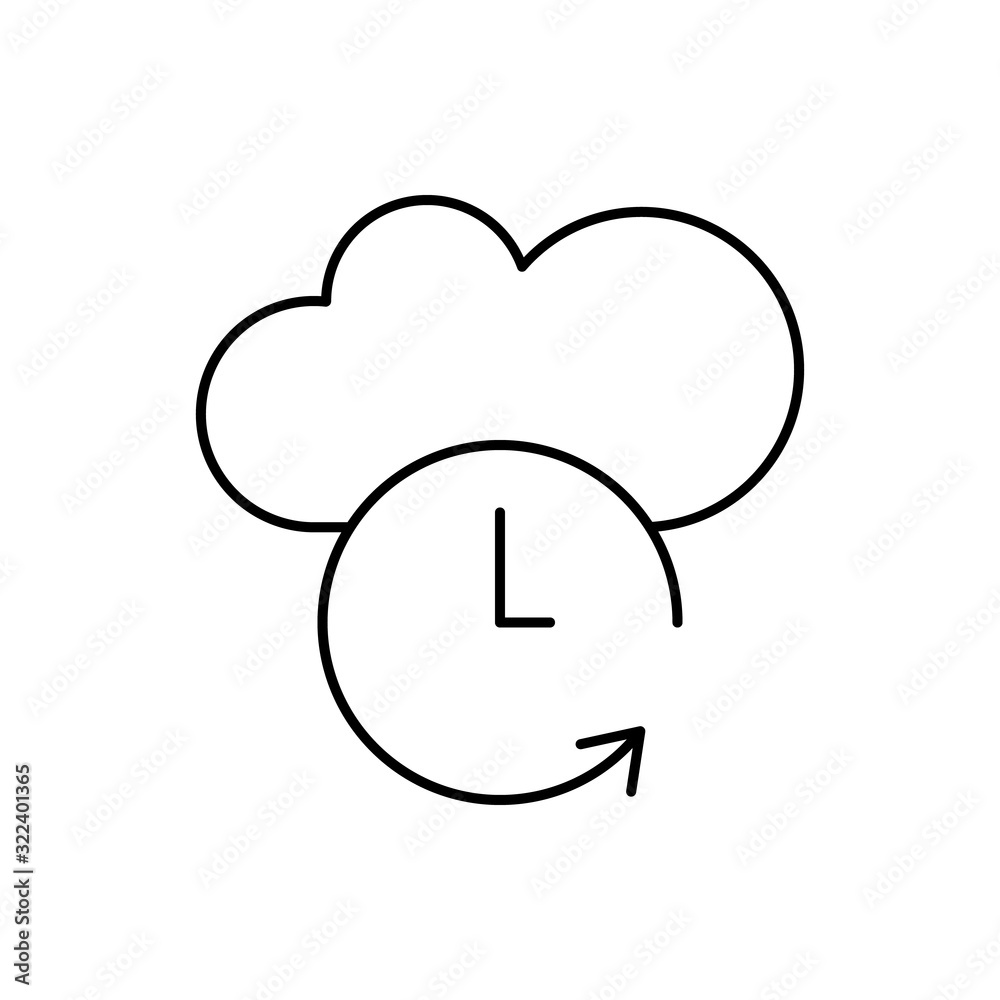 Cloud computing, clock, SEO icon. Simple line, outline vector elements of commerce icons for ui and ux, website or mobile application Cloud computing, clock, SEO icon. Simple line, outline vector elements of commerce icons for ui and ux, website or mobile application