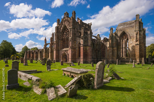 Melrose Abbey in the scottish borders.