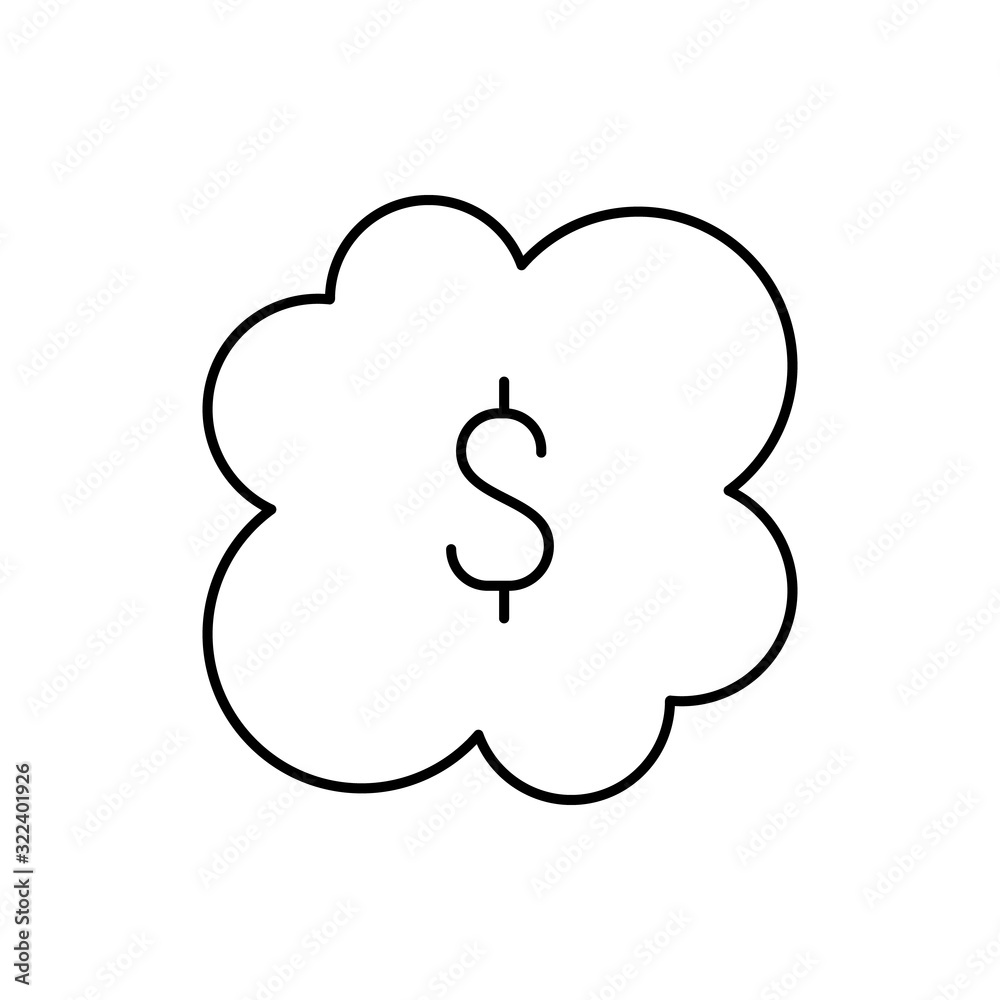 Cloud computing, dollar, SEO icon. Simple line, outline vector elements of commerce icons for ui and ux, website or mobile application