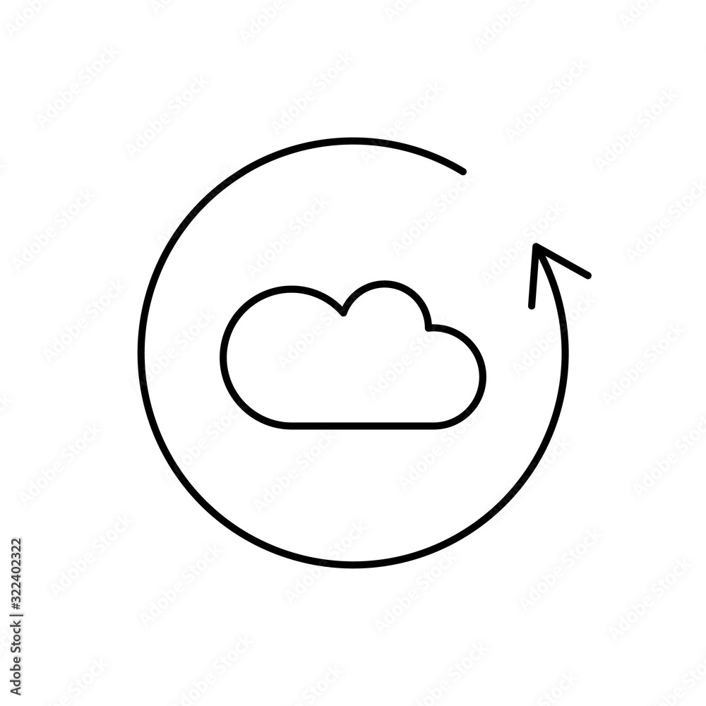 Cloud computing, arrow, SEO icon. Simple line, outline vector elements of commerce icons for ui and ux, website or mobile application Cloud computing, arrow, SEO icon. Simple line, outline vector elements of commerce icons for ui and ux, website or mobile application