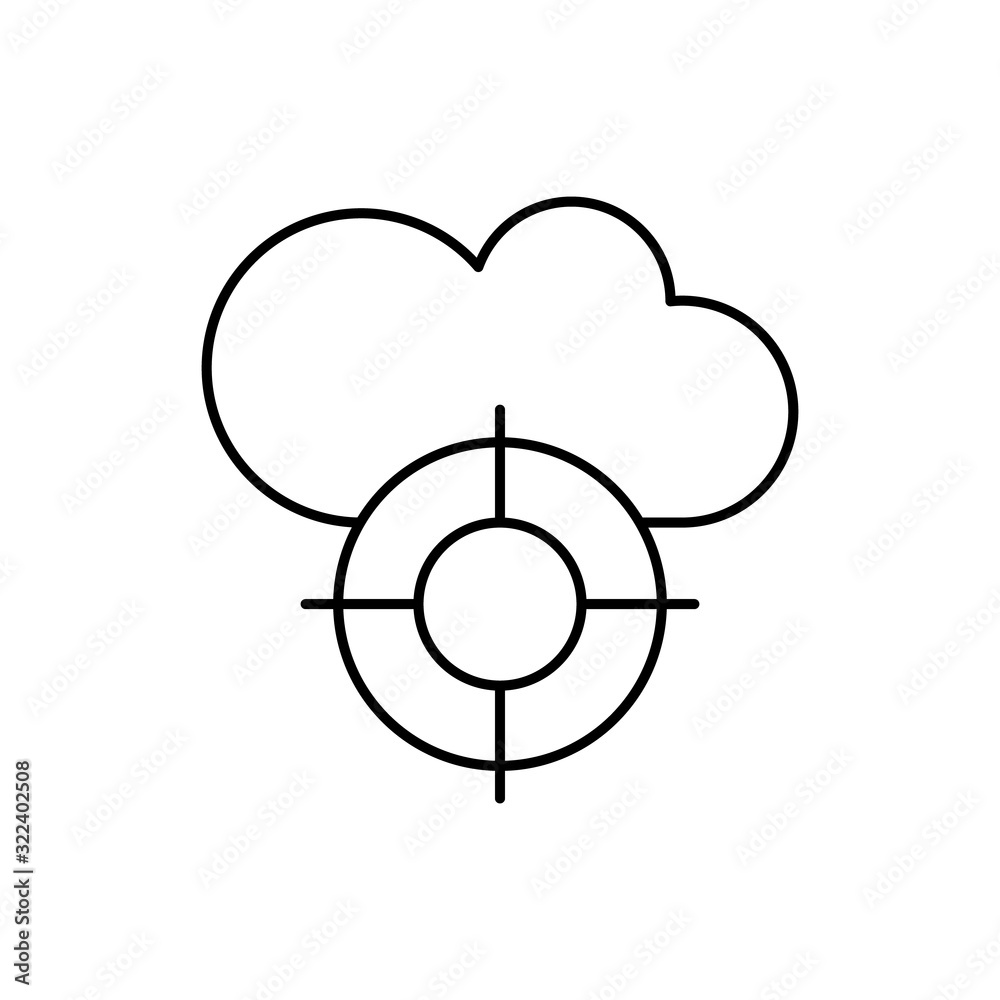 Cloud computing, target, SEO icon. Simple line, outline vector elements of commerce icons for ui and ux, website or mobile application