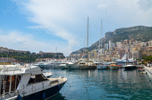 Monte-Carlo and his Monaco Bay marina. You can see some parts of the town and harbor with some of the most beautiful boats in the world